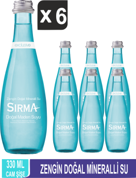 Sırma Exclusive Doğal Maden Suyu Cam 330 ML X 6 Adet