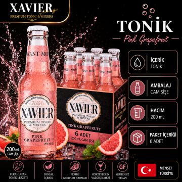 XAVIER Pink Grape fruit Mixer 200 ML X 6